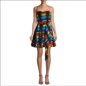 NWT Alice + Olivia Webber Rainbow Tie Dye Dress